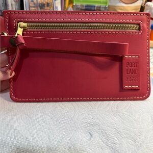 Portland Leather Goods Unicorn Tulip Red Wristlet